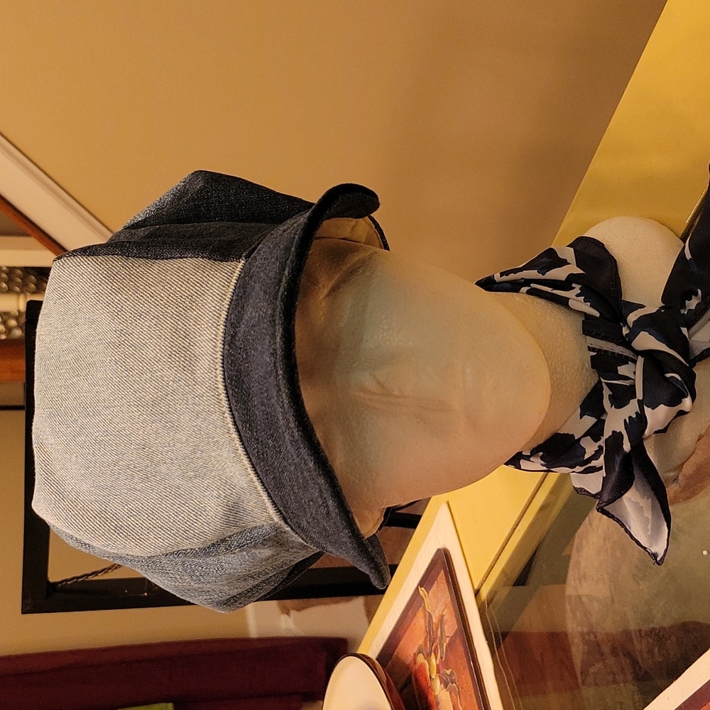 XLarge newspaper boy, light blue, and dark blue denim hat!
